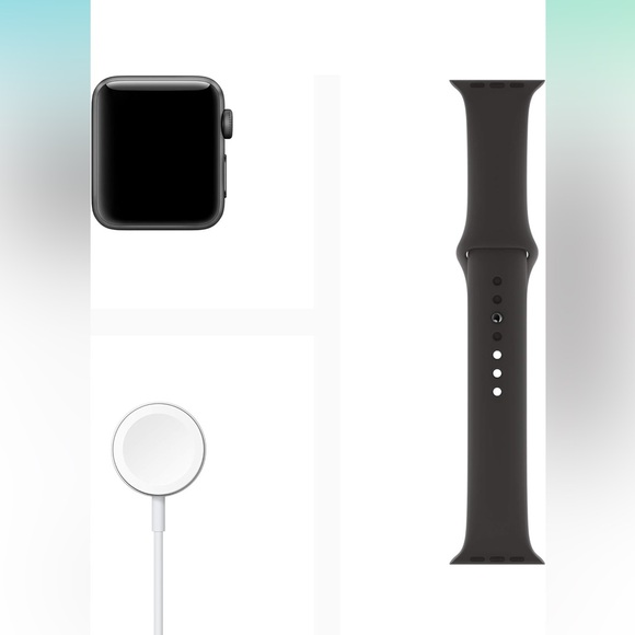 Like new Apple Watch Series 3 aluminum with black sports band - Picture 3 of 4